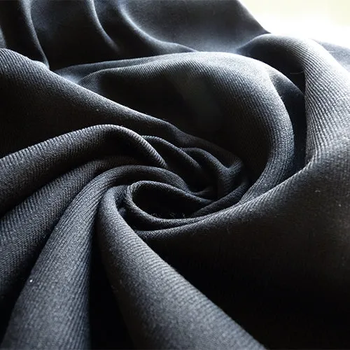 1-3/8 yard Remnant : Double Face Wool Twill - Black