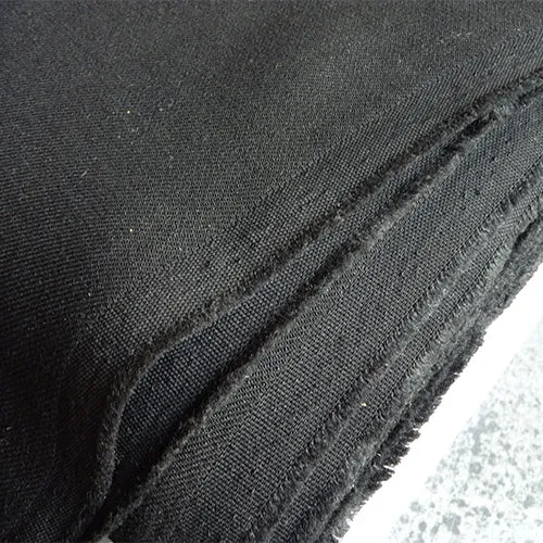 1-3/8 yard Remnant : Double Face Wool Twill - Black