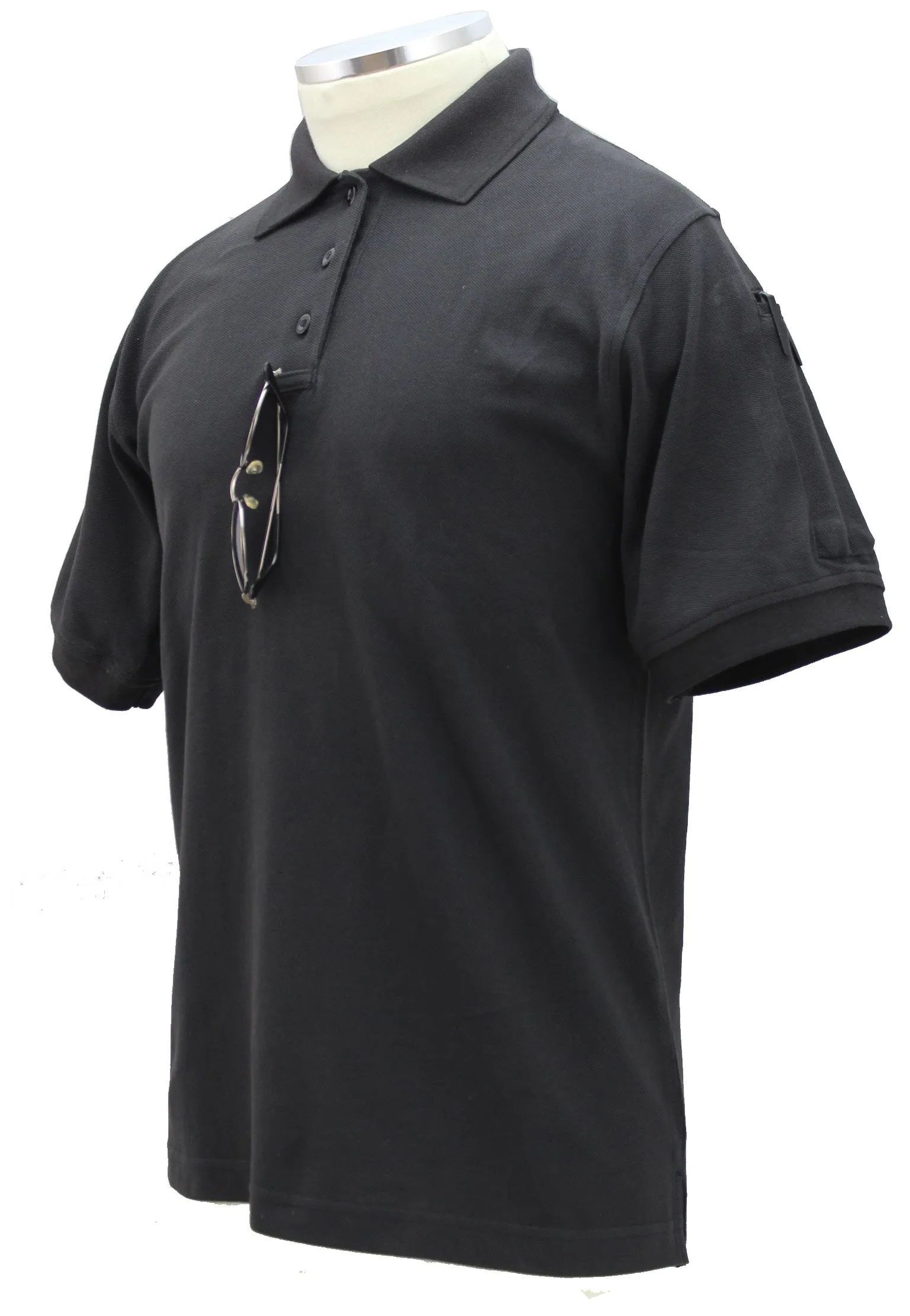 100% Cotton Elbeco Short Sleeve Polos for Men Black