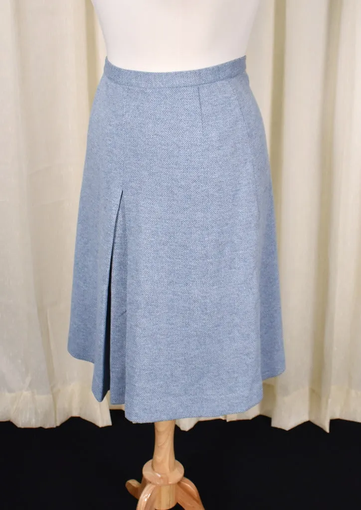 1960s Vintage Sky Blue A-line Skirt