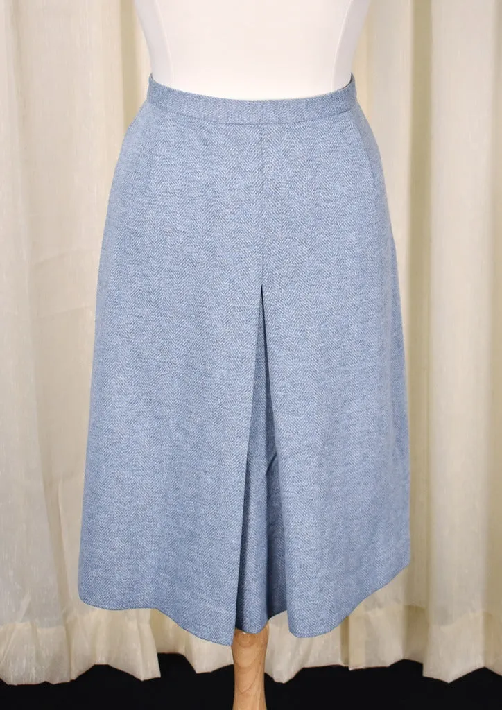 1960s Vintage Sky Blue A-line Skirt