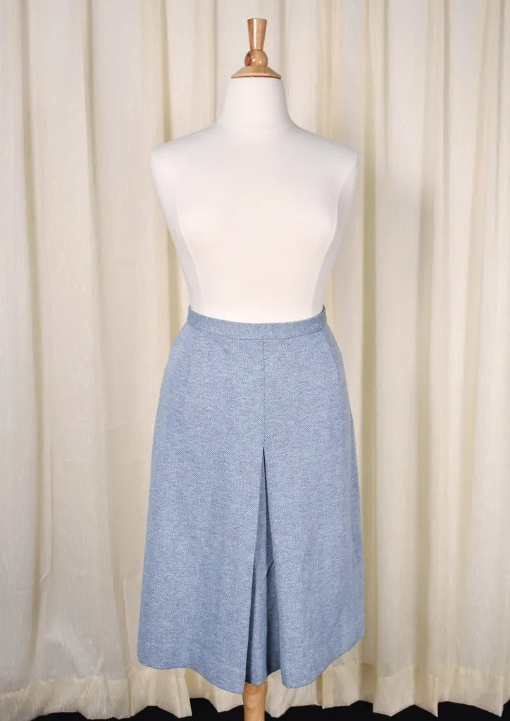 1960s Vintage Sky Blue A-line Skirt