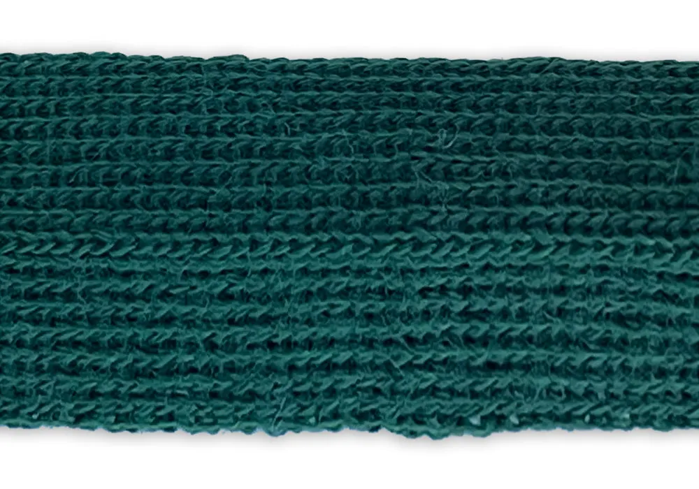 7/8" Hunter Green Simple Fold-Over Wool Trim (Made in Japan)