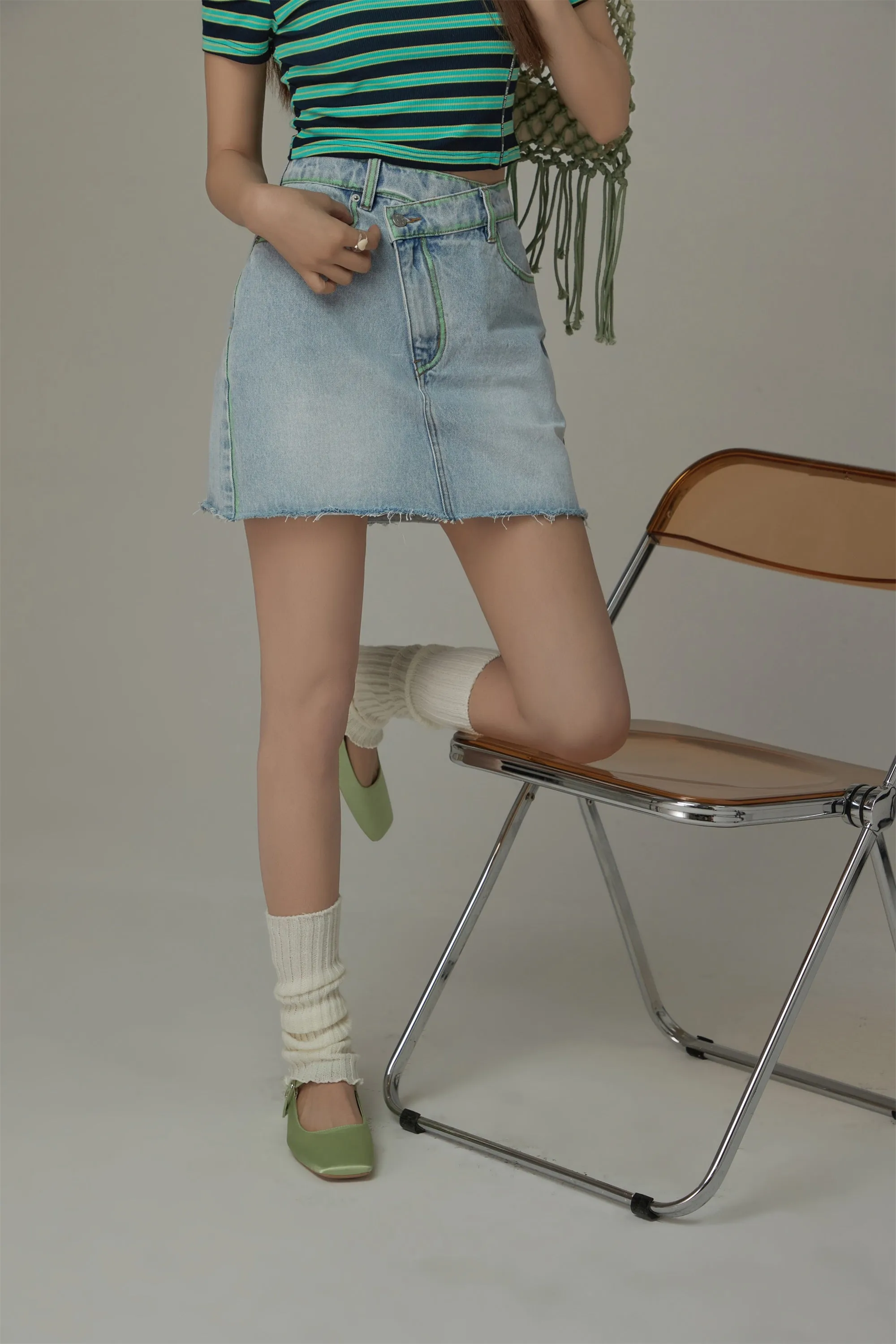 A-Line Denim Mini Skirt