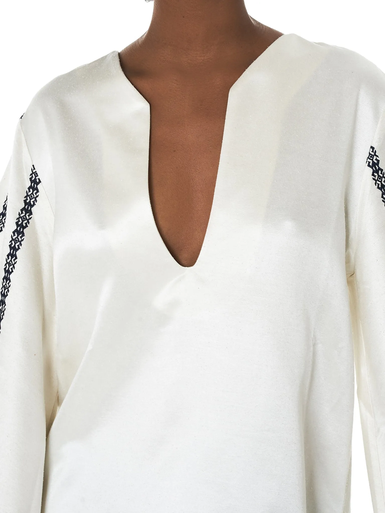 'Astypalaia' Raw Silk Blouse (CLBL149-ASTYPALAIA-IVORY)