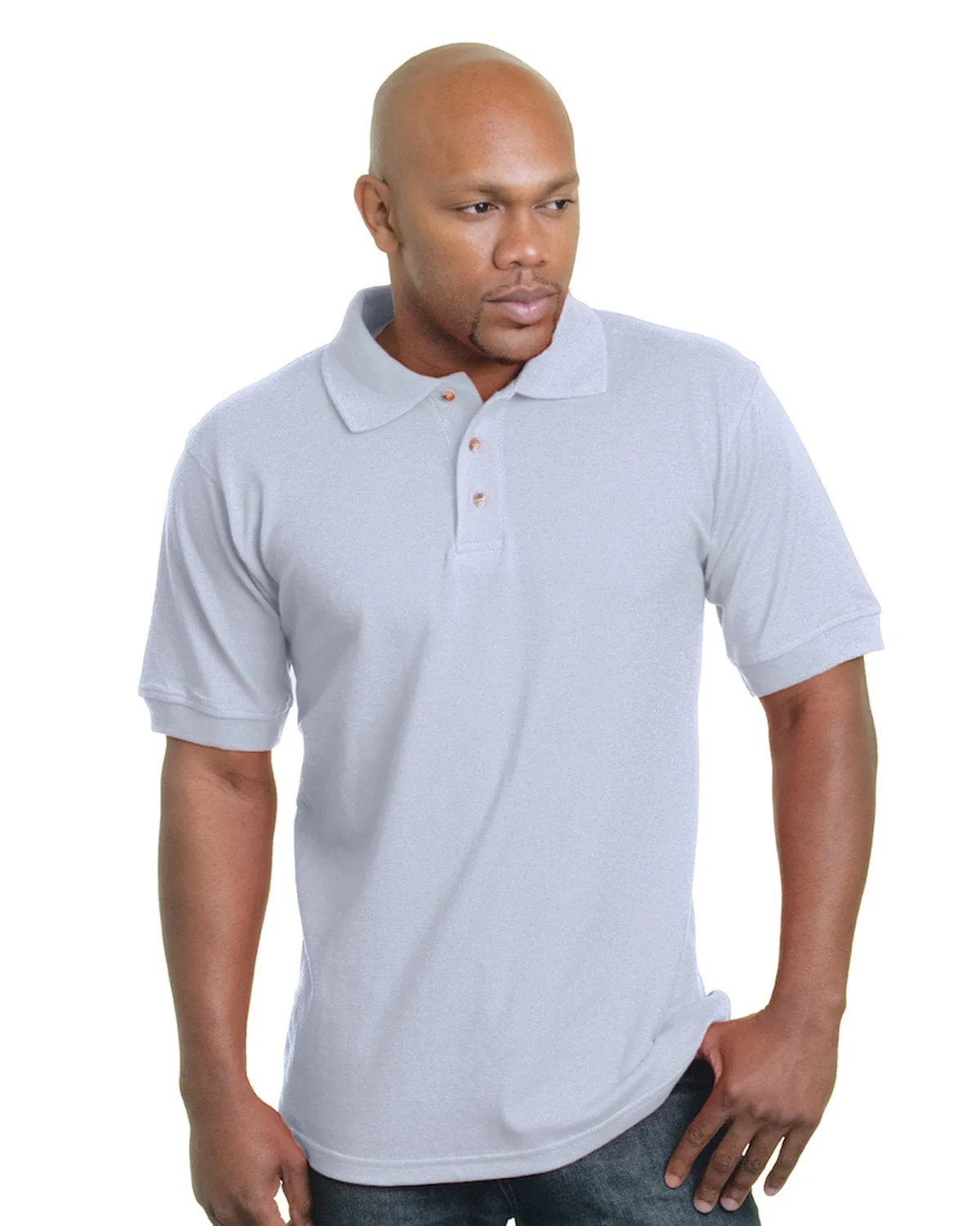 Bayside BA1000: Adult 6.1 oz., Cotton Pique Polo