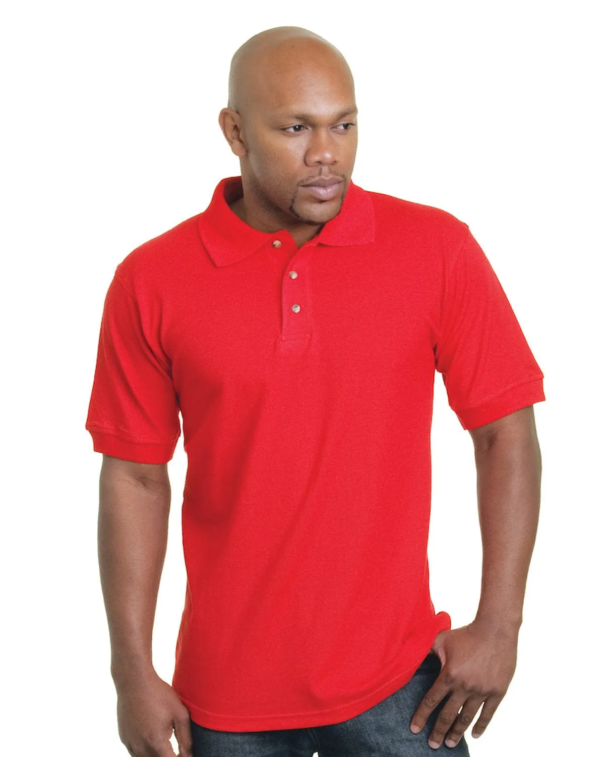 Bayside BA1000: Adult 6.1 oz., Cotton Pique Polo