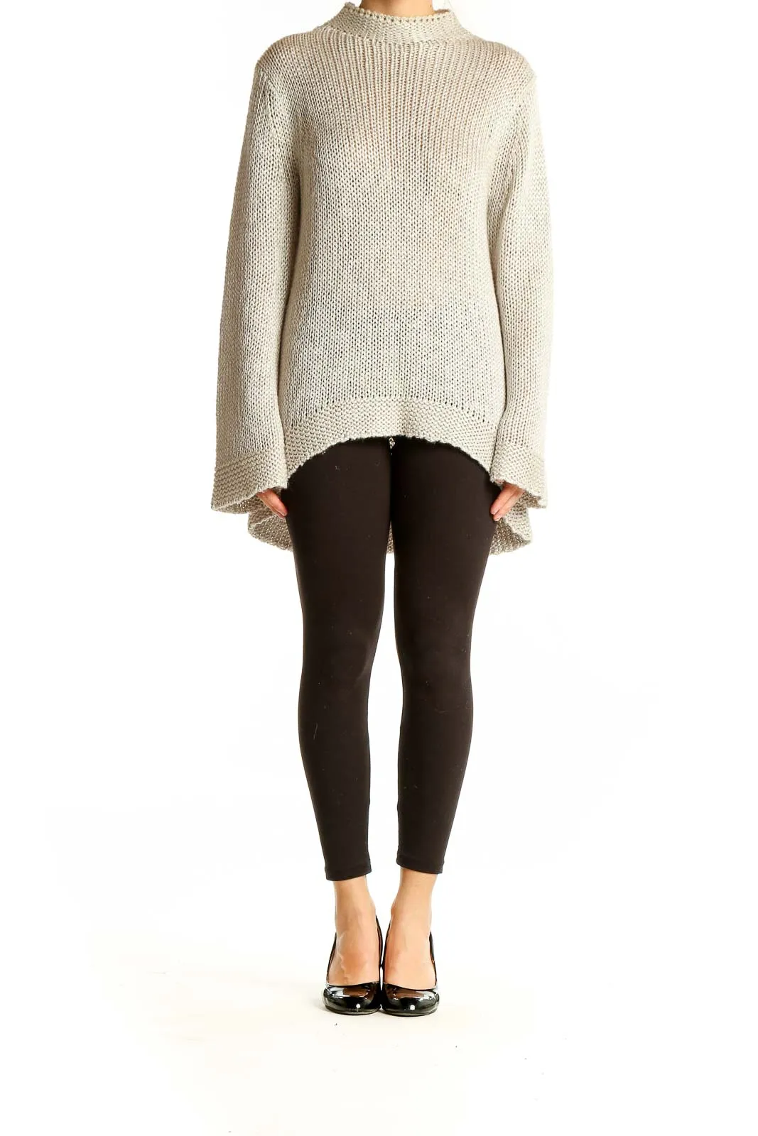 Beige Oversized Chunky Knit Sweater