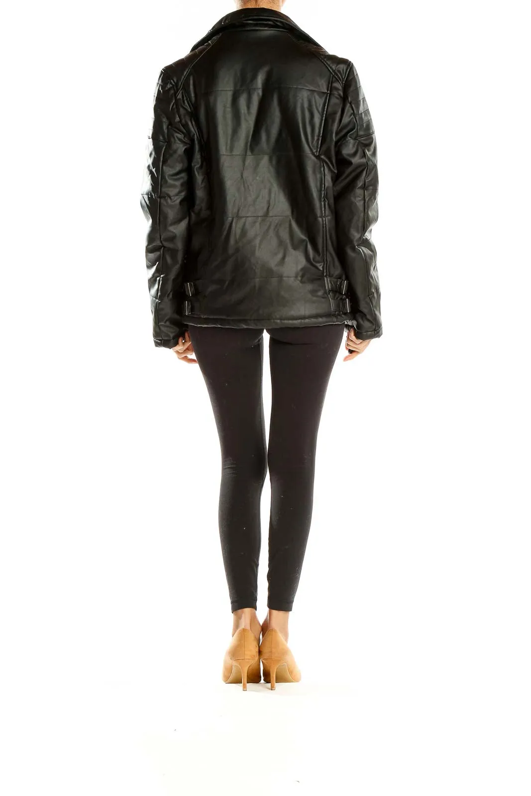 Black Quilted Leather Moto Jacket