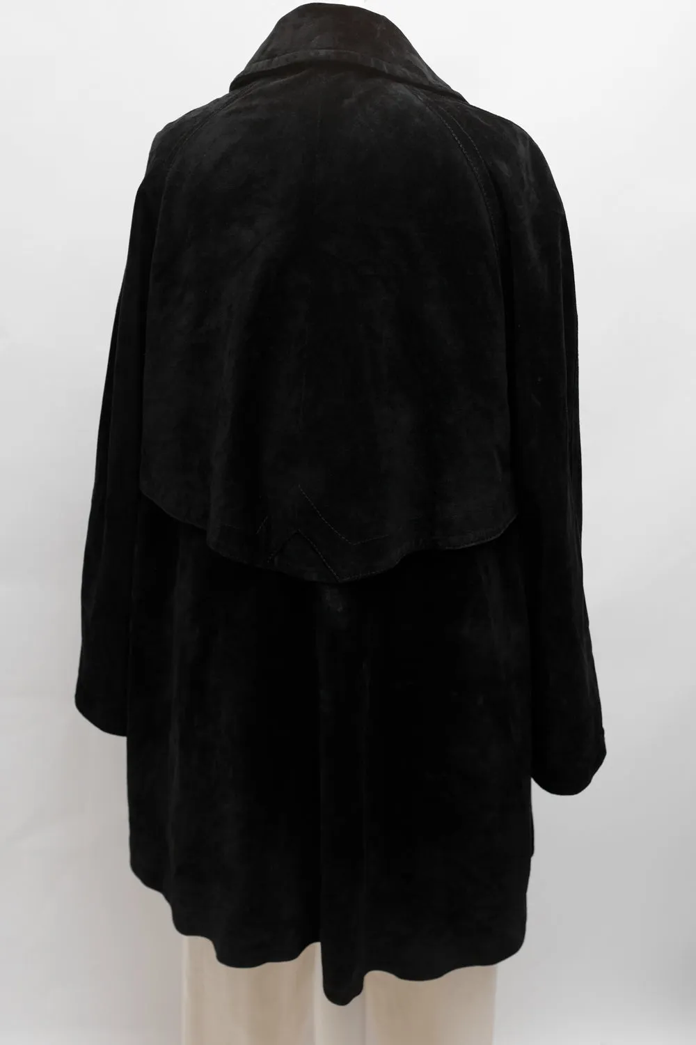 BLACK SUEDE LEATHER COAT