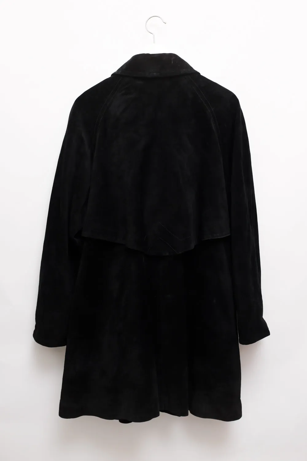 BLACK SUEDE LEATHER COAT