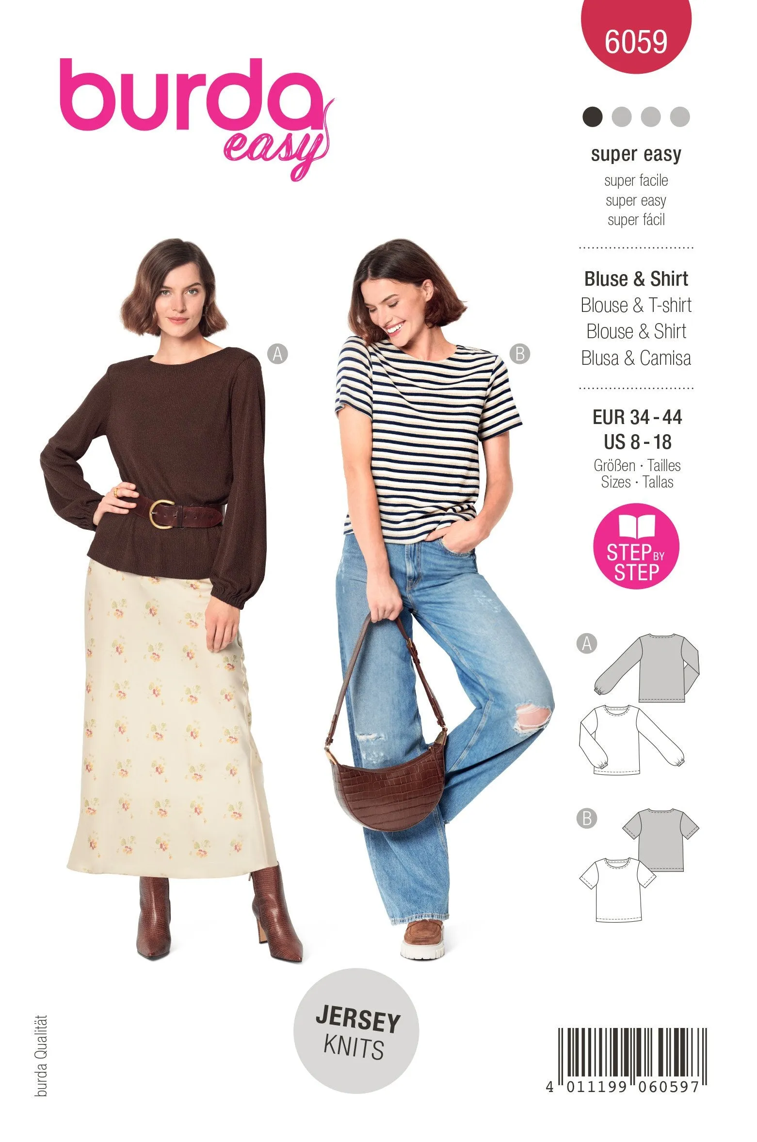 Burda Sewing Pattern 6059 Top and Blouse