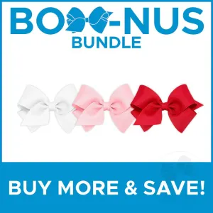 BUY MORE AND SAVE! 3 Small Classic Grosgrain Girls Hair Bows