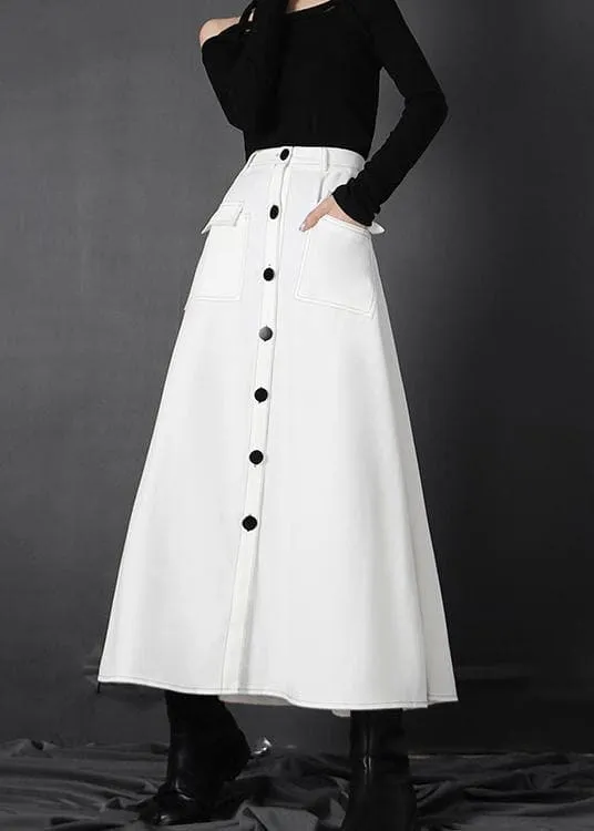 Chic White zippered A Line Skirts Summer