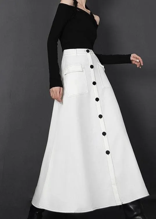 Chic White zippered A Line Skirts Summer