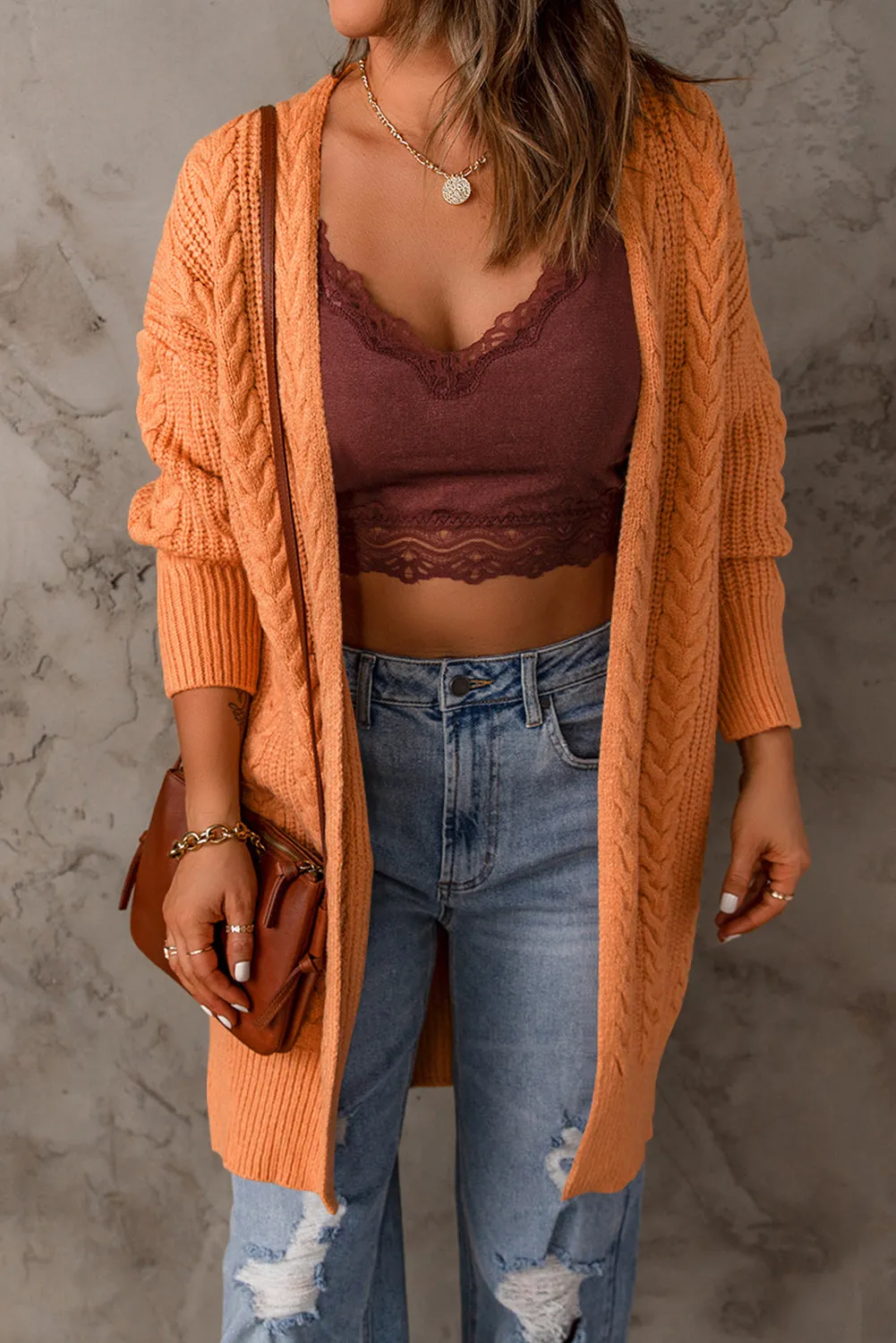 Chunky Knit Open Front Cardigan