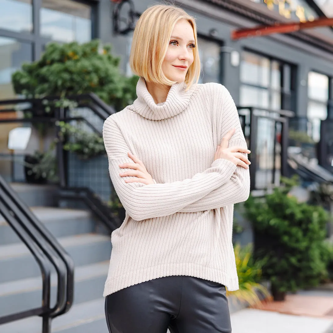 Chunky Ribbed - Tipped Hem Sweater Top - Sand - Final Sale!