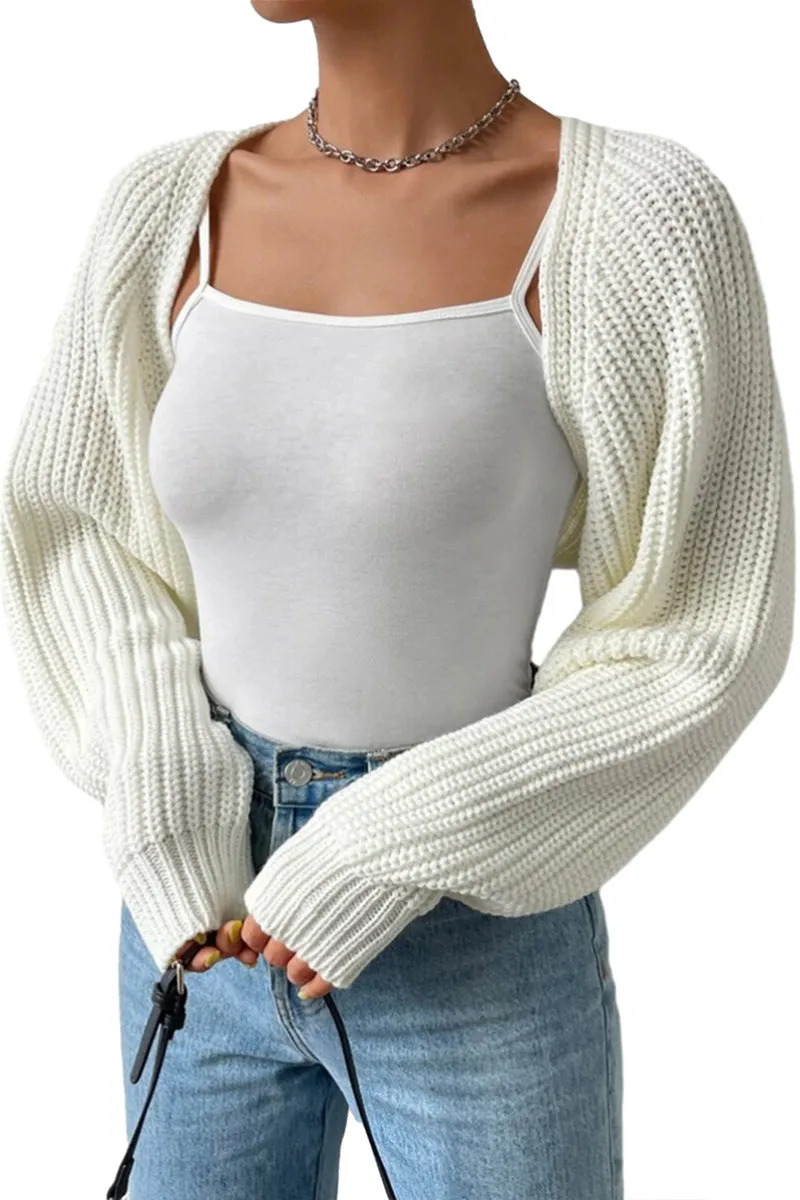 CR3310 Knitted Sweater Shrug Outerwear