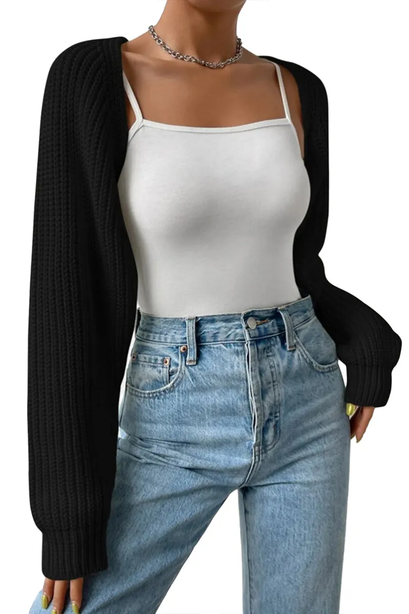 CR3310 Knitted Sweater Shrug Outerwear