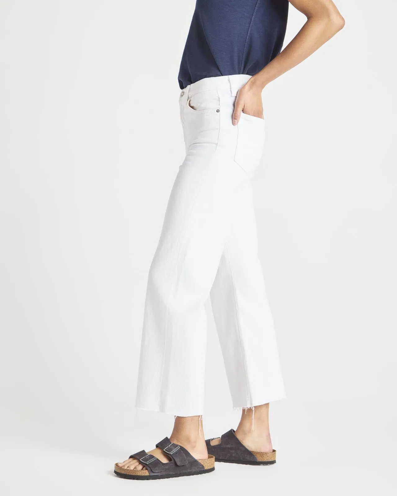 Cropped Wide Leg Jean in White