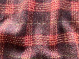 D&G Plaid Spiced Winey Russet Heathered Wool (Made in Italy)