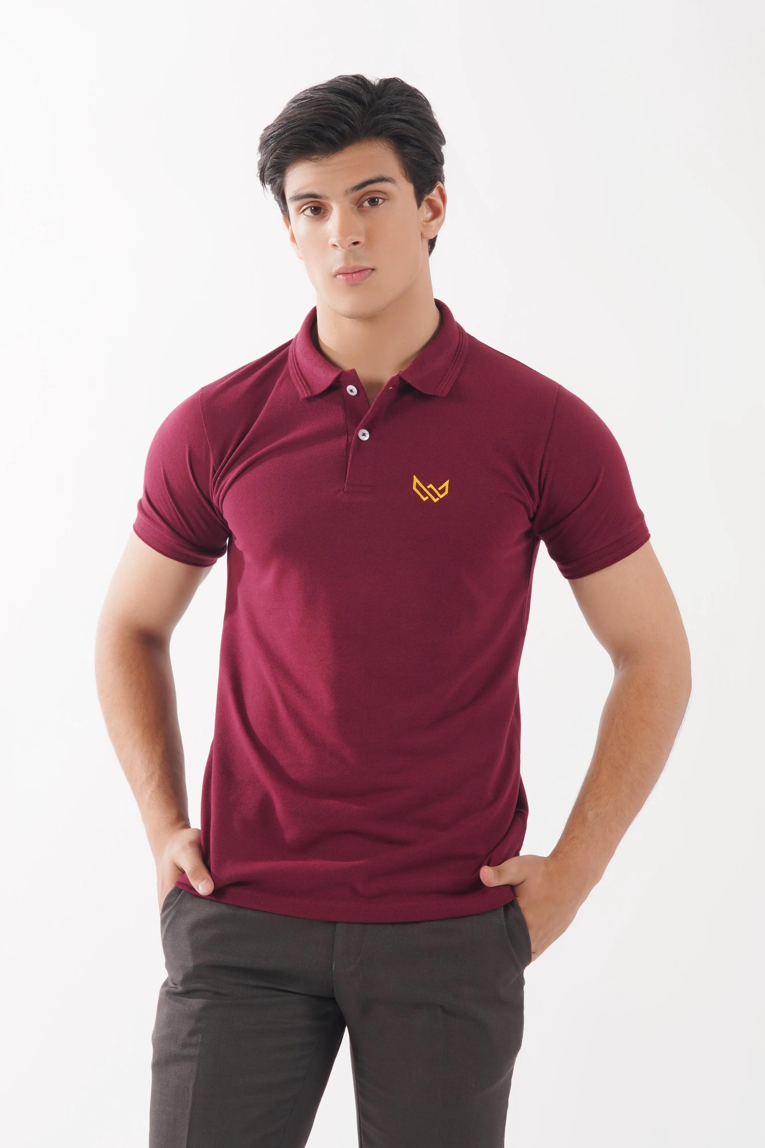 Dark Maroon Basics Polo