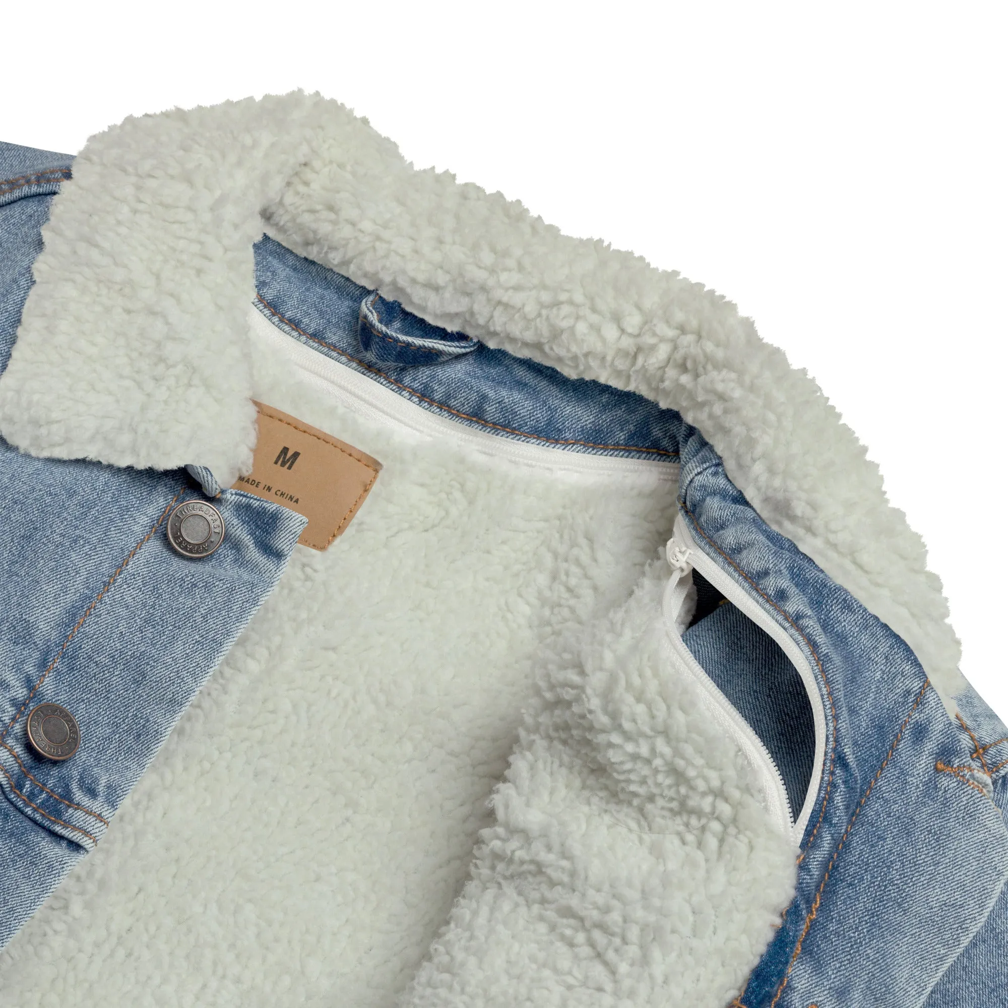 Denim Light Women (Glamourange Sherpa Denim Jackets Womens)