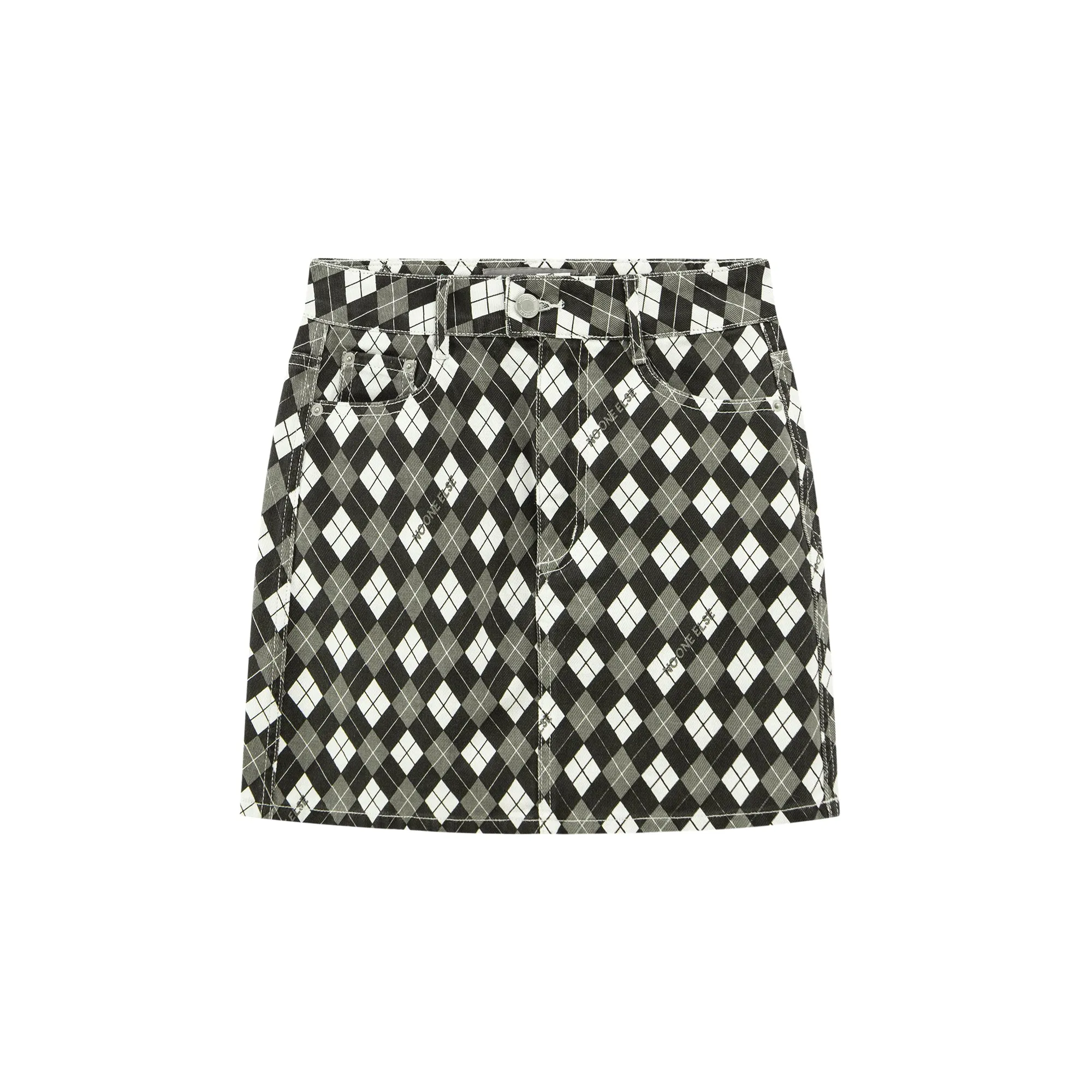 Diamond Argyle A-Line Mini Skirt