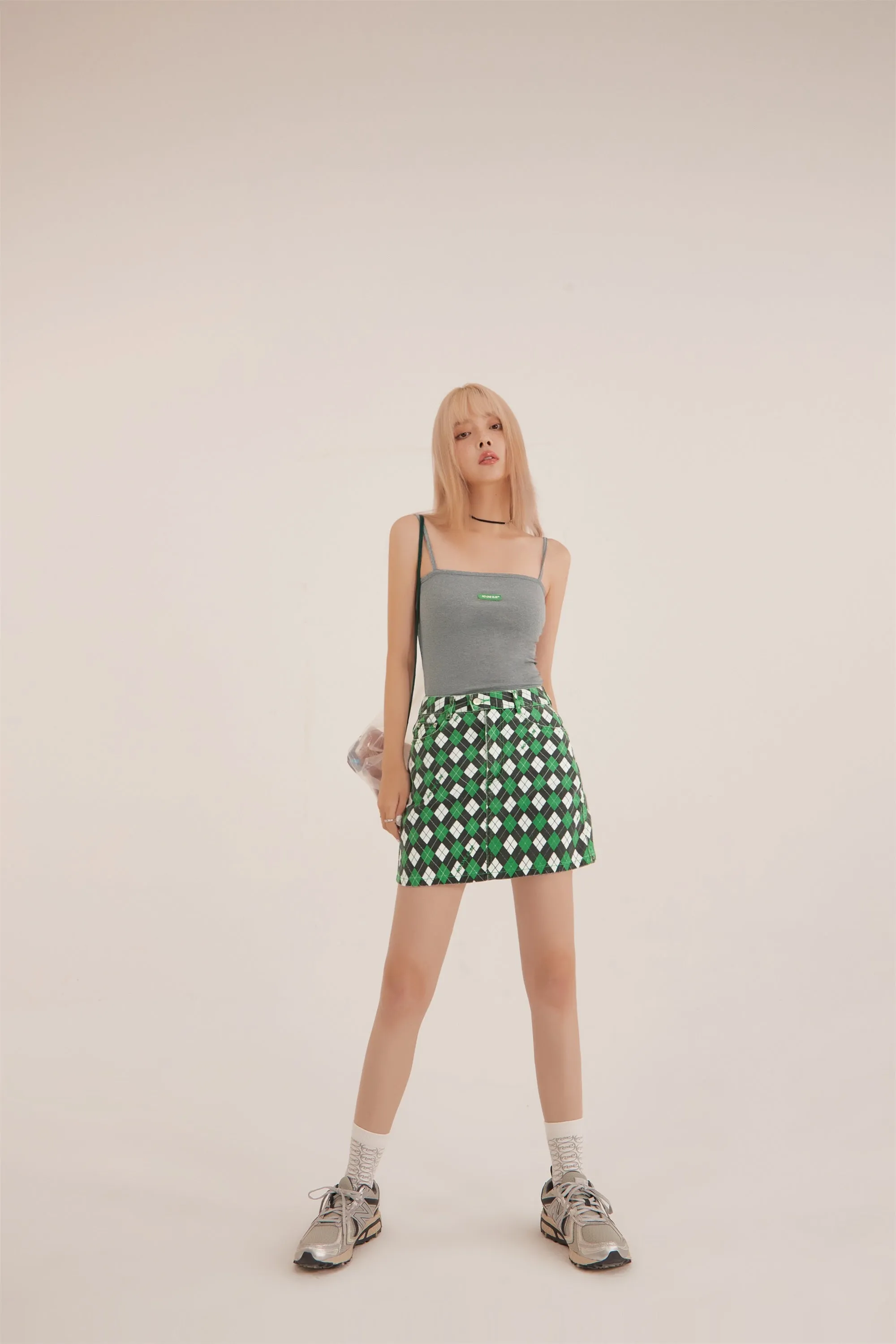 Diamond Argyle A-Line Mini Skirt