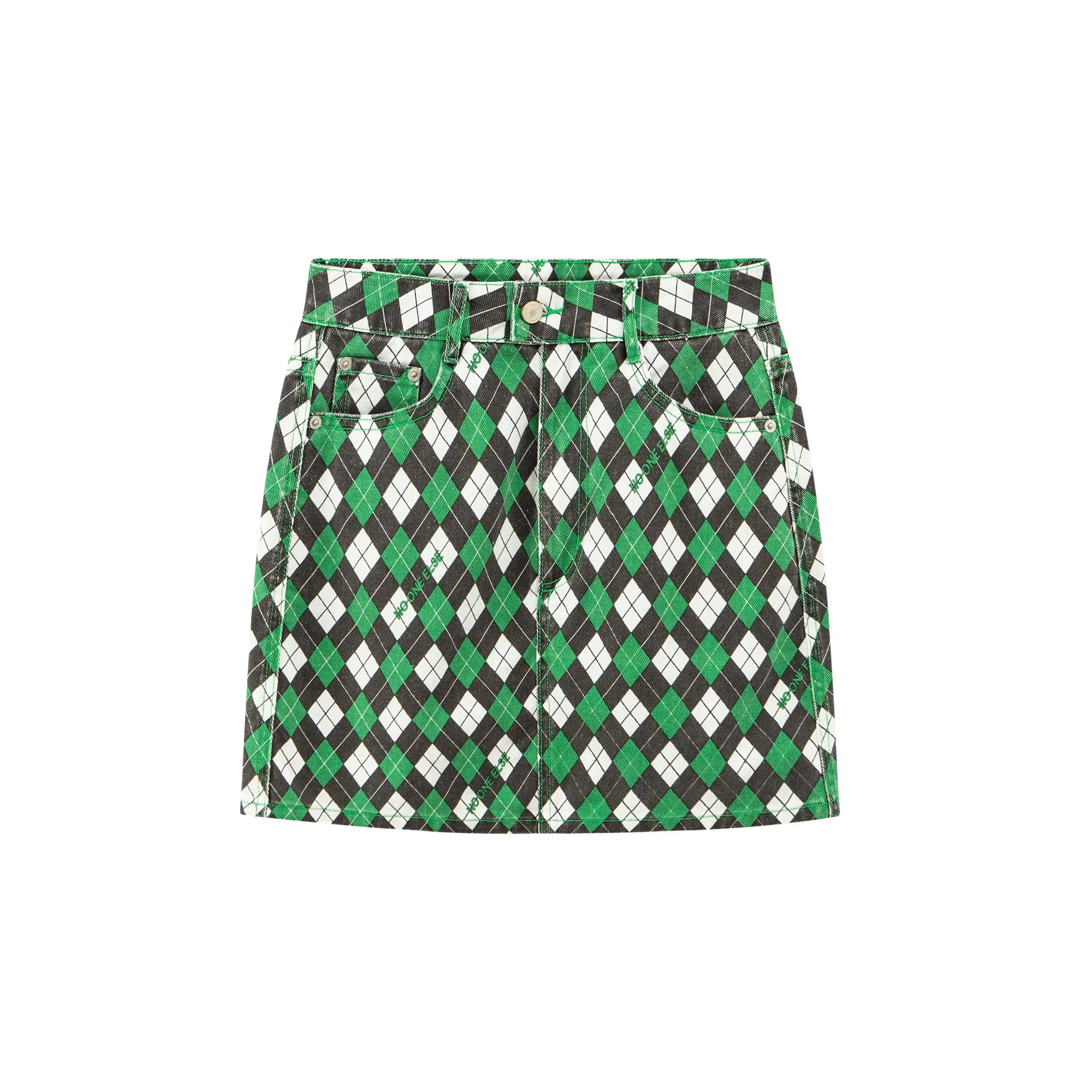 Diamond Argyle A-Line Mini Skirt