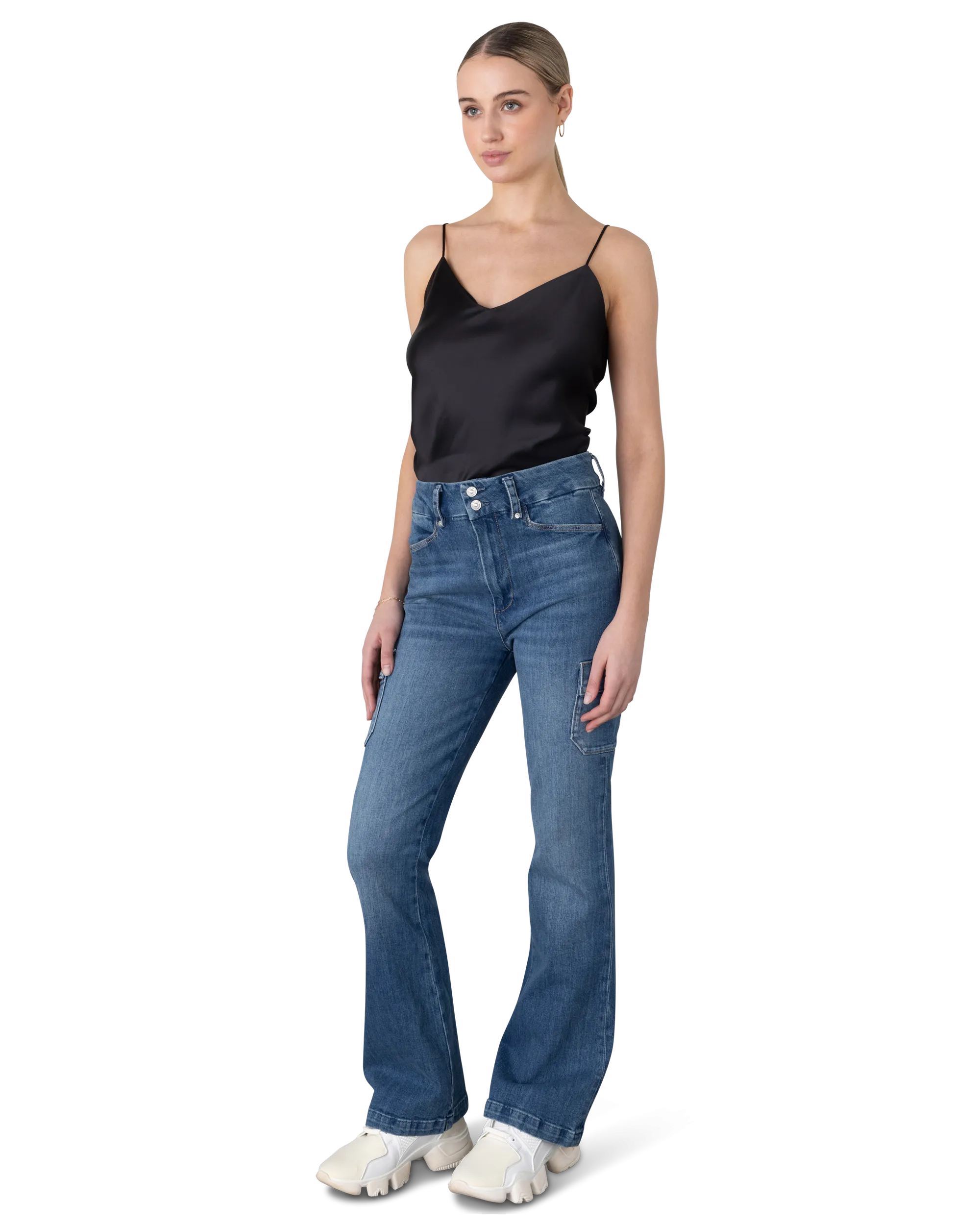 Dion 32" Cargo Flare Jeans