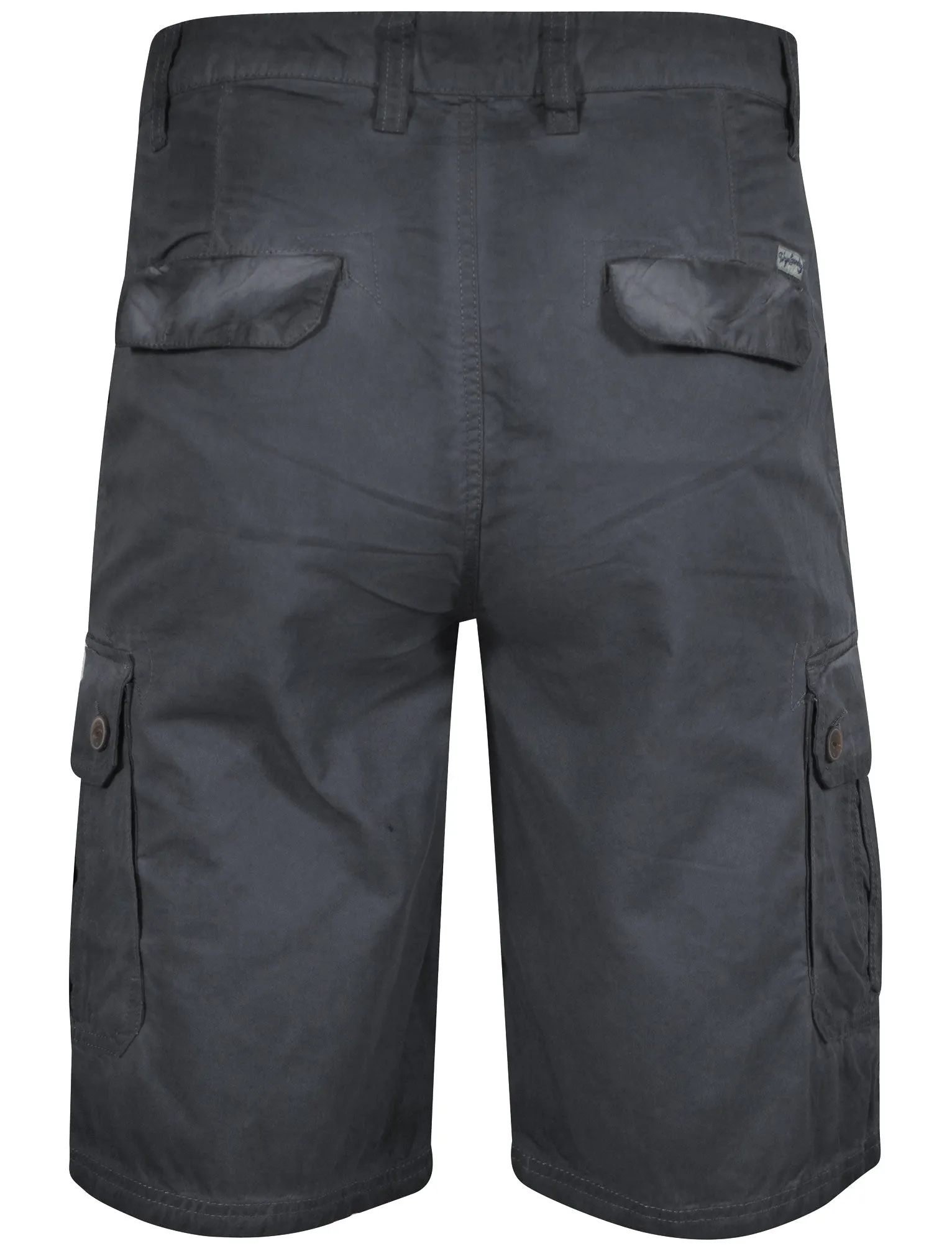 Dumont Cotton Cargo Shorts in Charcoal - Tokyo Laundry