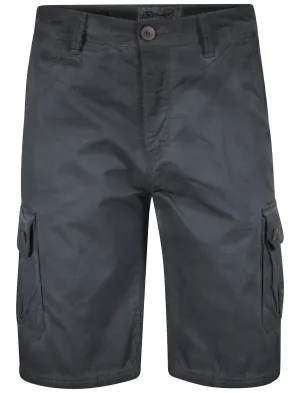 Dumont Cotton Cargo Shorts in Charcoal - Tokyo Laundry