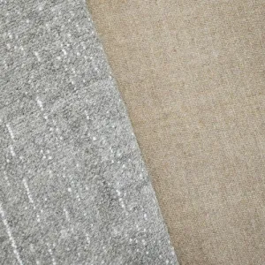 Elephant Gray/Cool Beige Wool Blend Doubleweave Jacketing Fabric