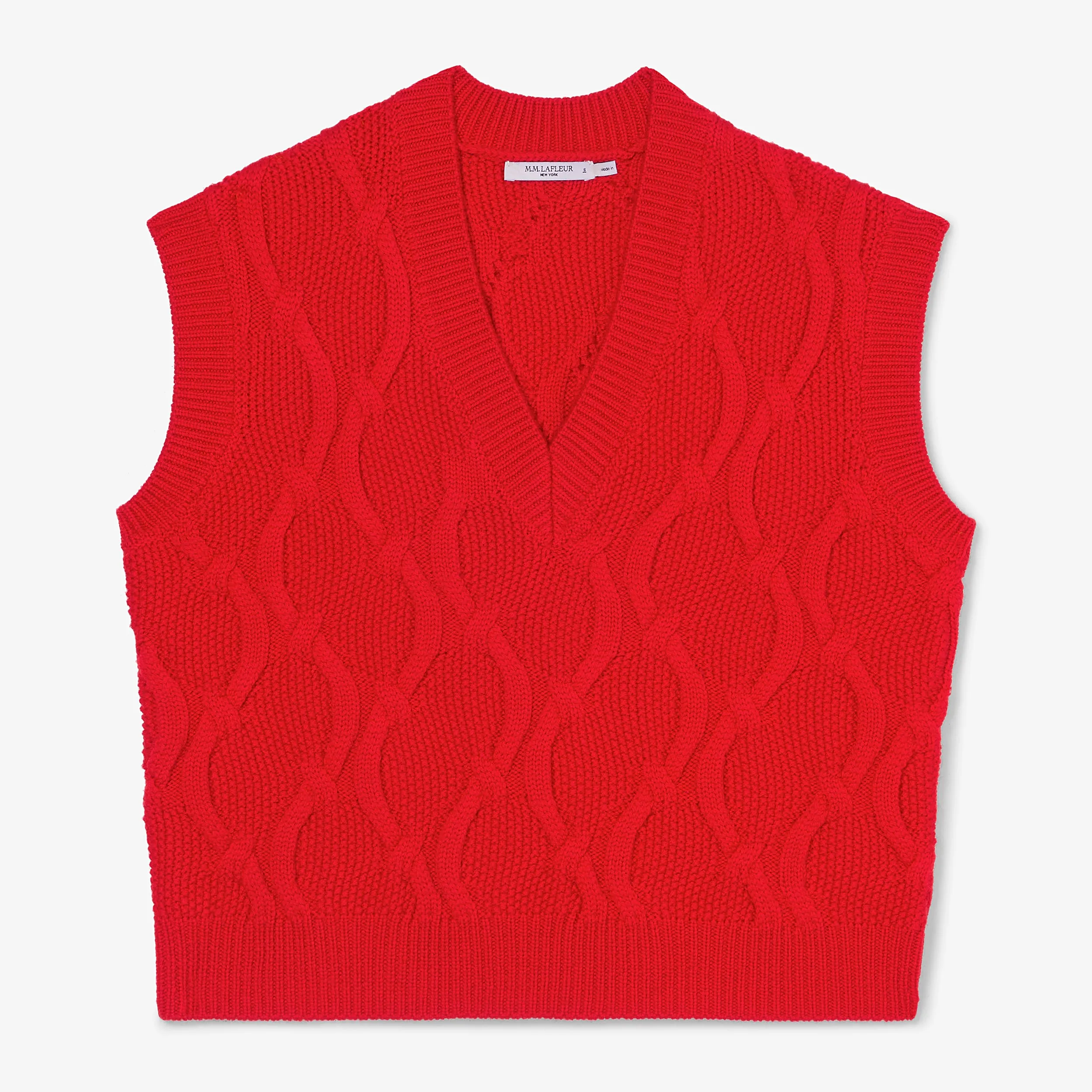 Eloise Vest - Cable Knit :: Strawberry