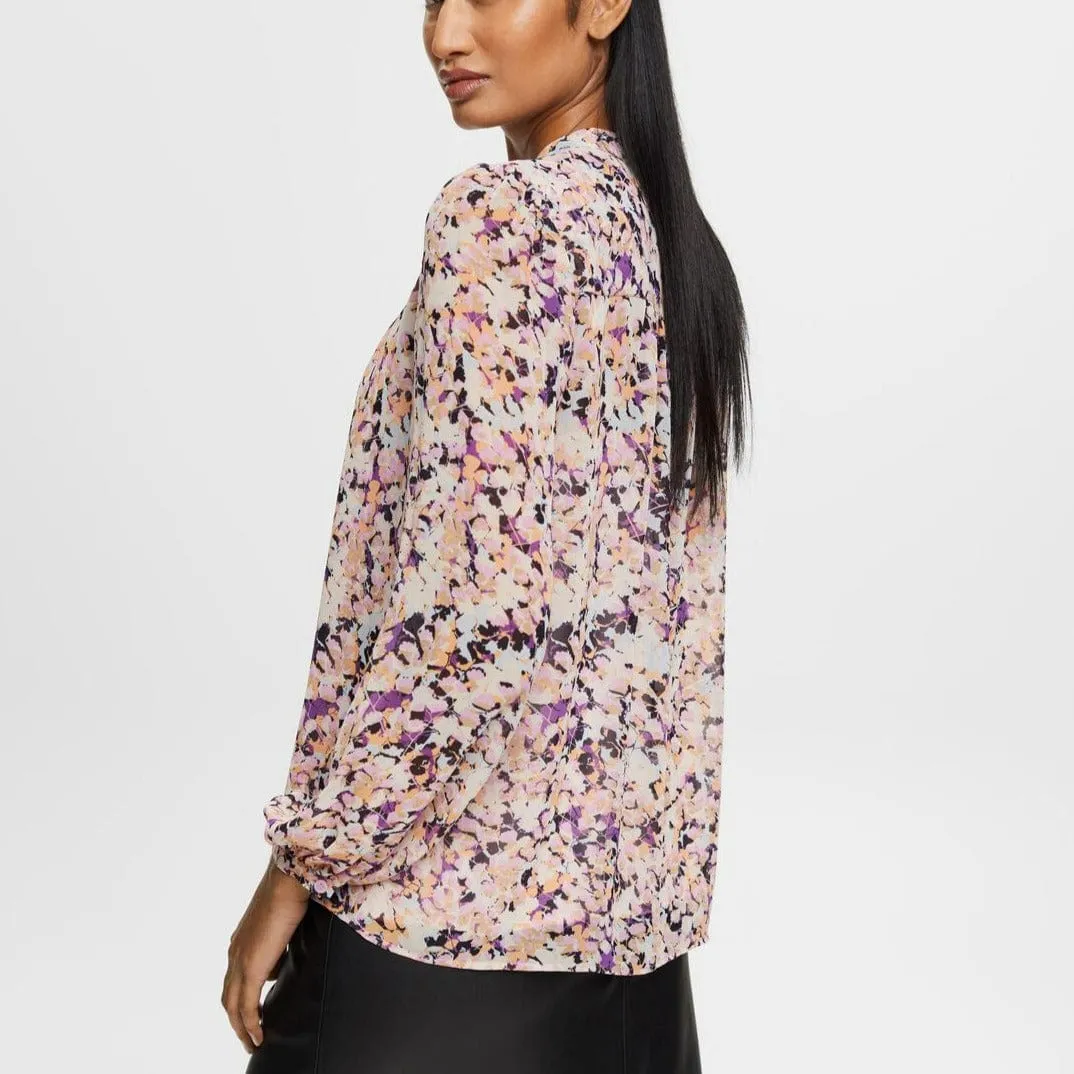 Esprit Patterned Chiffon Blouse Lilac