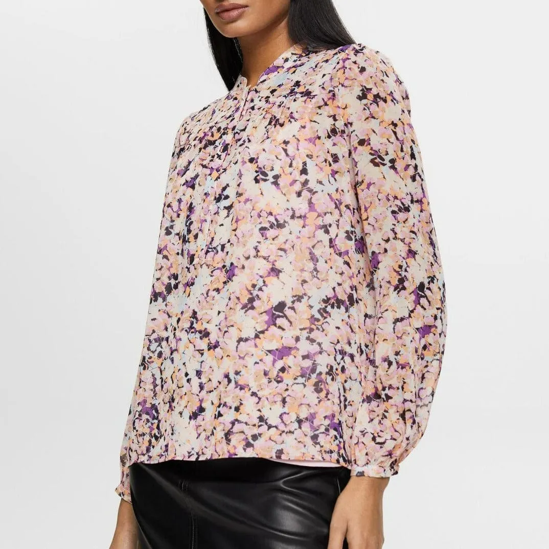 Esprit Patterned Chiffon Blouse Lilac