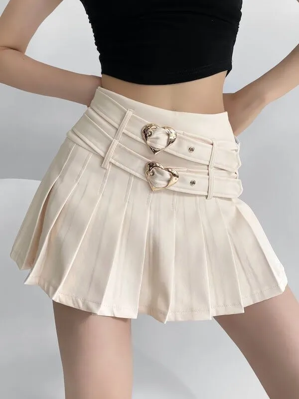 Heart belts academia skirt