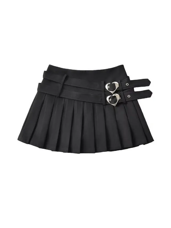 Heart belts academia skirt