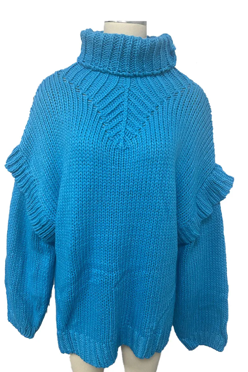 HWS1403 Chunky Comfort Turtleneck Sweater