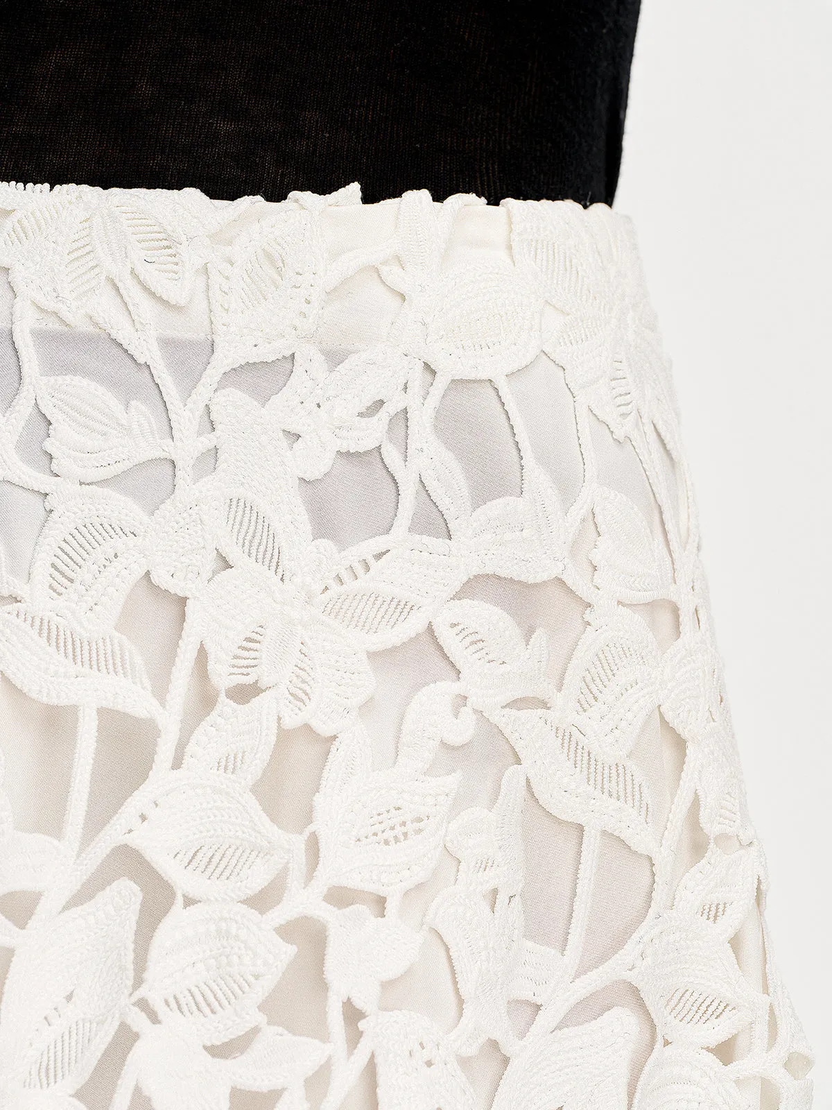 Lace Cutout A-Line Skirt