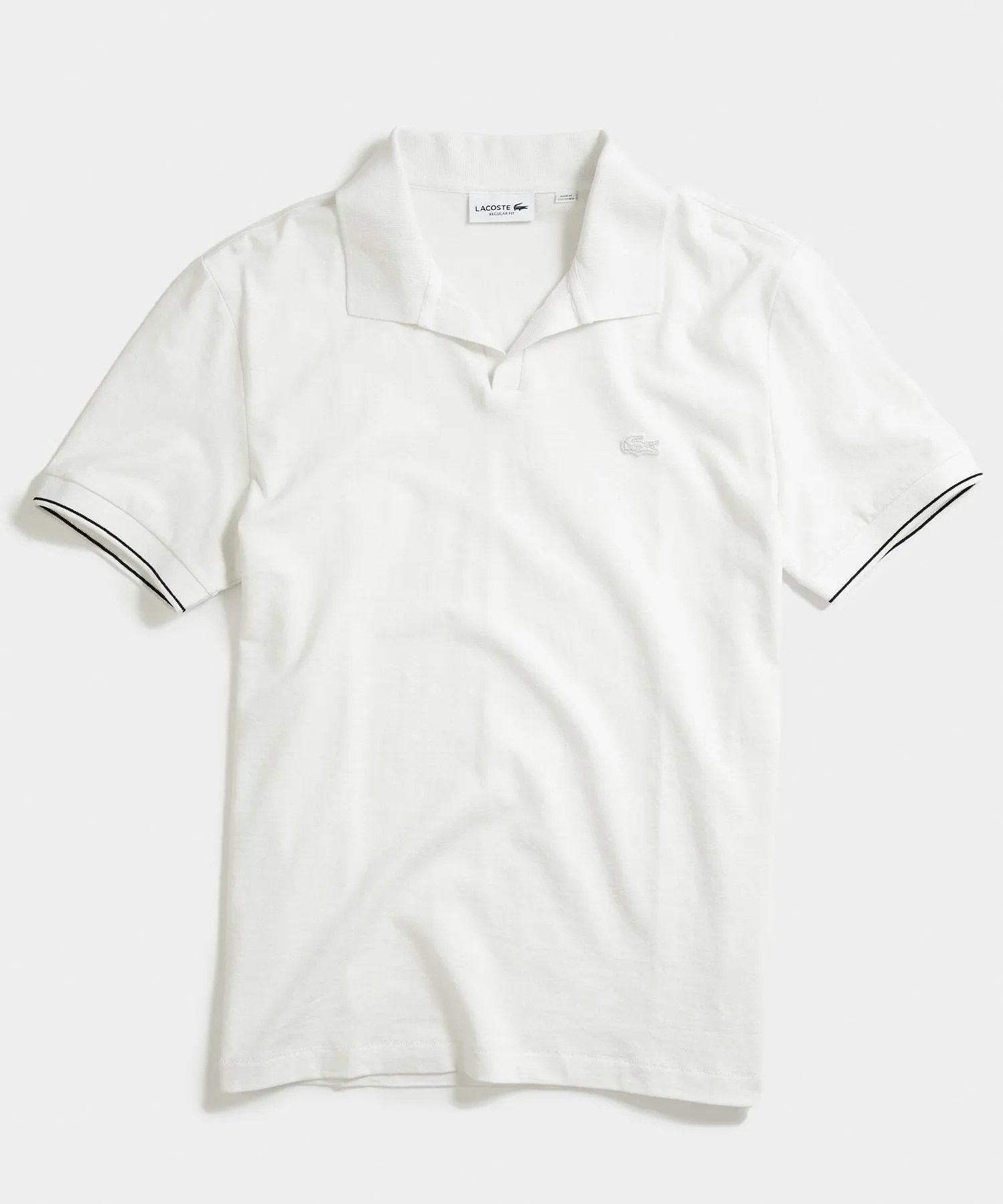 Lacoste Slim Short Sleeve Cotton Linen Polo in White