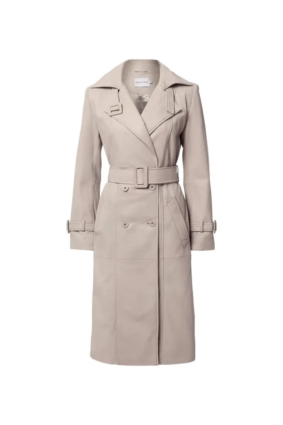 Leather Trench Coat Milk