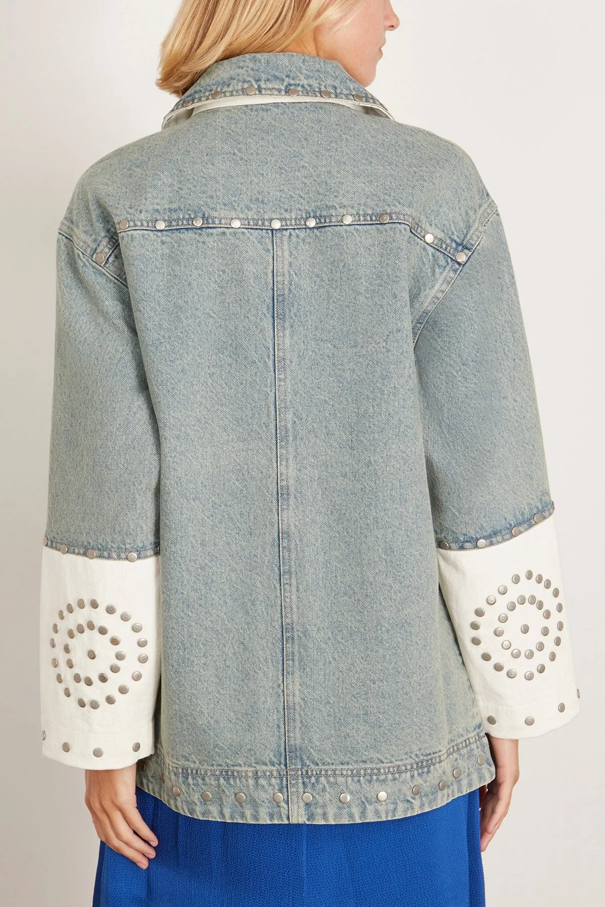 Liam Pieced Denim Jacket in Blue