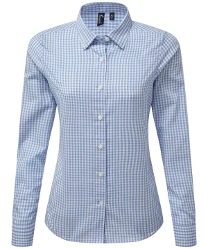 Light Blue/White - Women's Maxton check long sleeve shirt