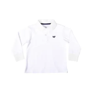 Long Sleeve Carter Polo in Classic White