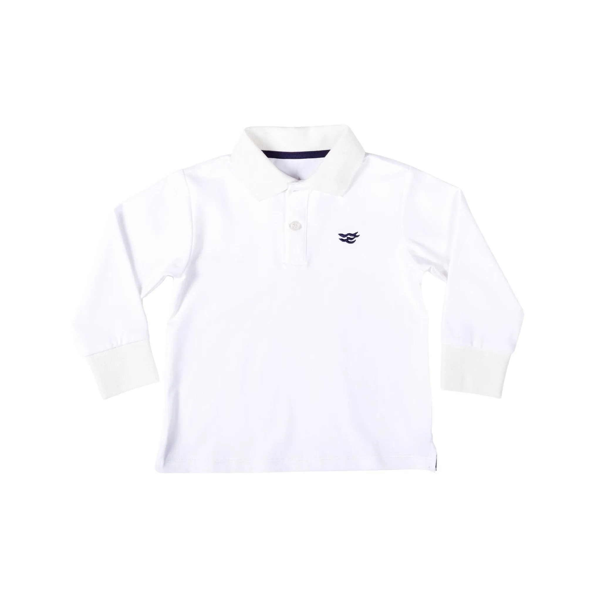 Long Sleeve Carter Polo in Classic White