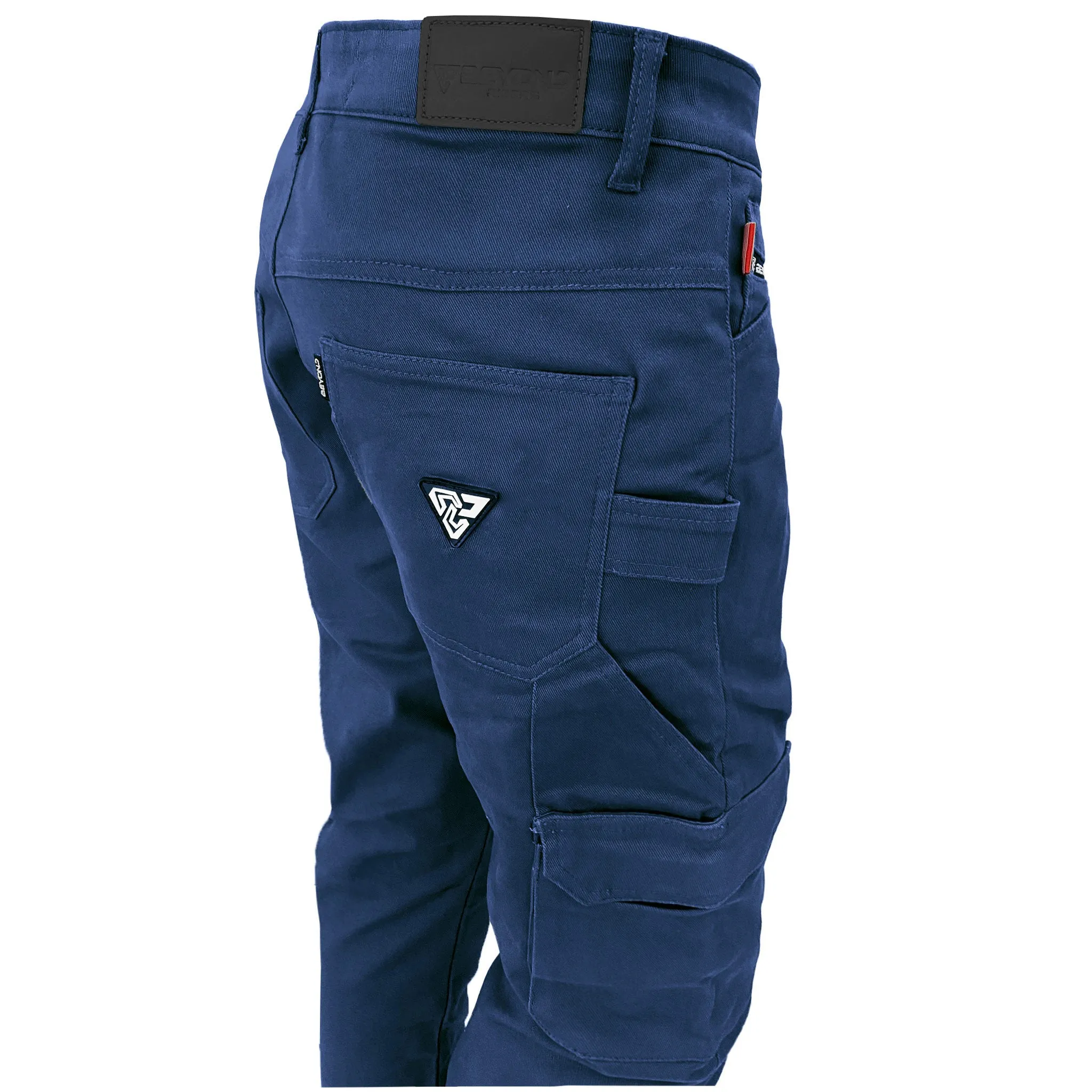 Loose Fit Cargo Pants - Navy Blue with Pads