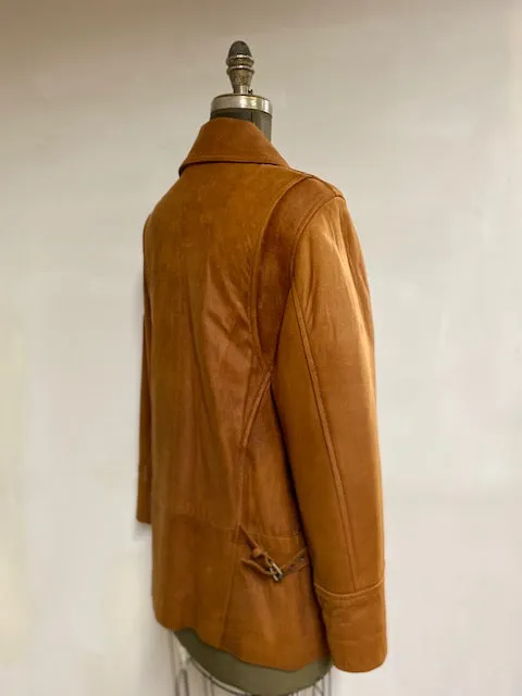 Men's Leather Car Coat- Style #AB110ZJ