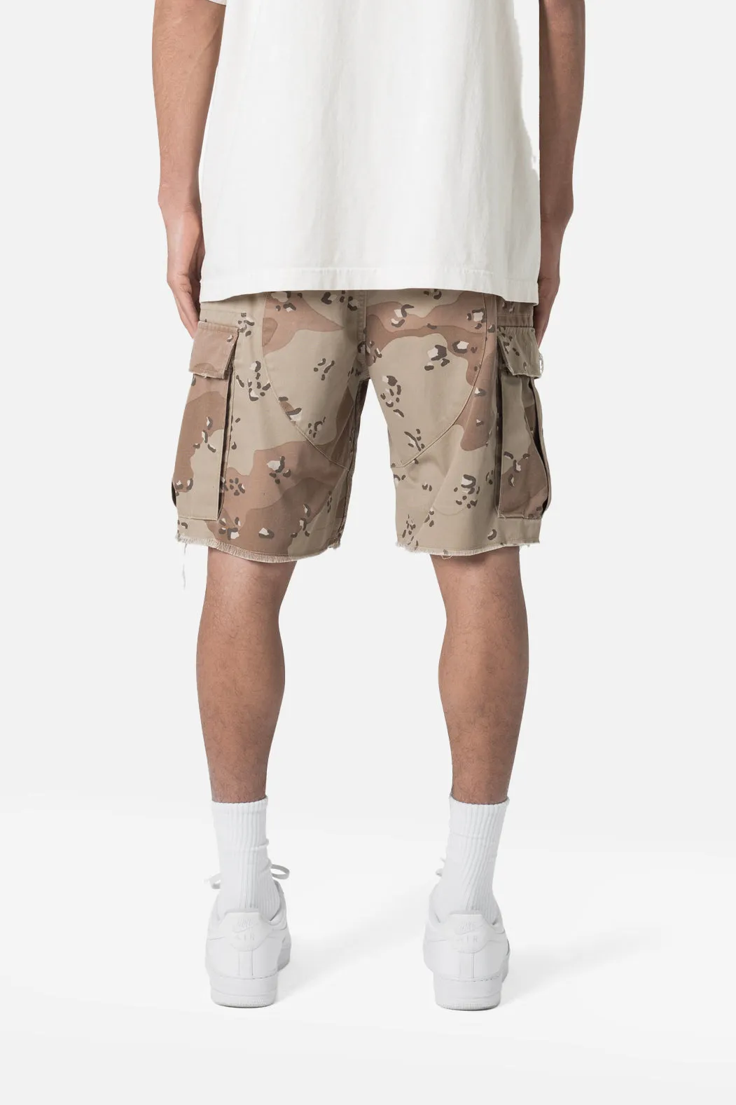 MNML Distressed Cargo Shorts Desert Camo